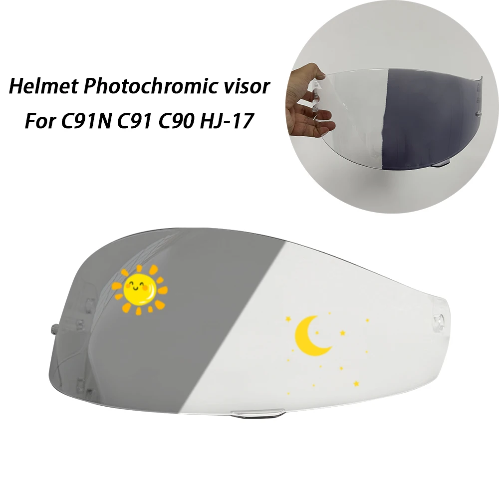 

C90 Helmet hromic lens for HJC C91N HJ-17 C91 Helmet Photochromic Visor Uv Protection Casco Moto Visera Sunshield