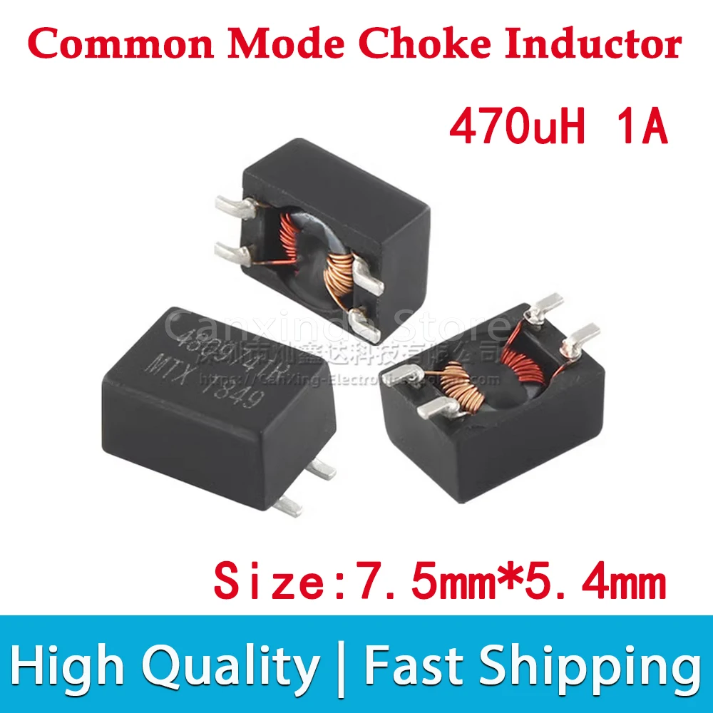 2/5/10pcs SMD Power Filter 470UH 1A Current EMI Line Filter Common Mode Choke Inductor Inductance 4809741R