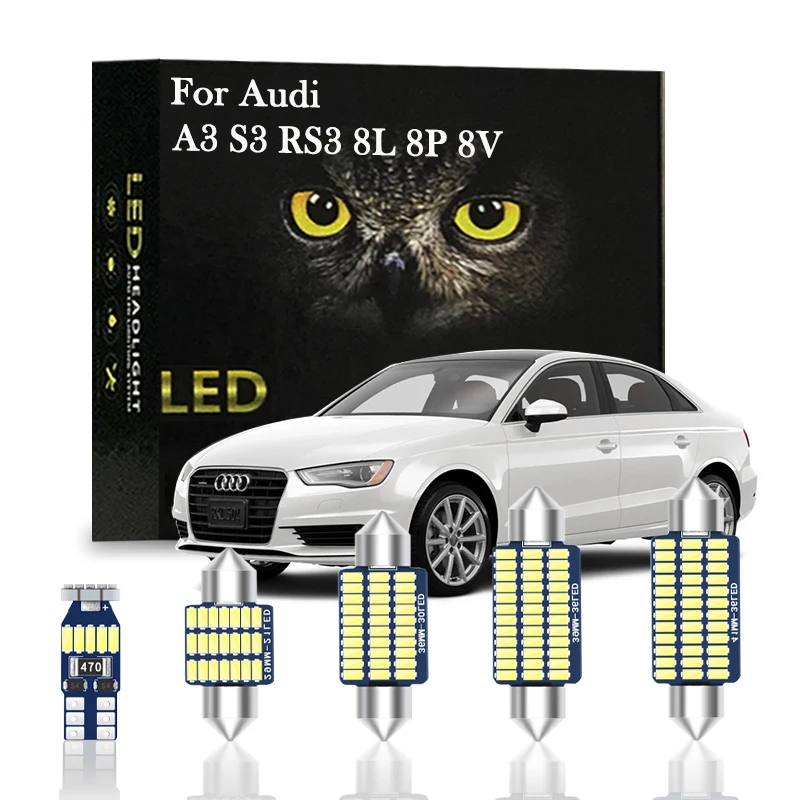 

Canbus Indoor Lights LED For Audi A3 S3 RS3 8L 8P 8V Sedan Sportback 1996 1998 2003 2006 2008 2015 2016 2017 Accessories