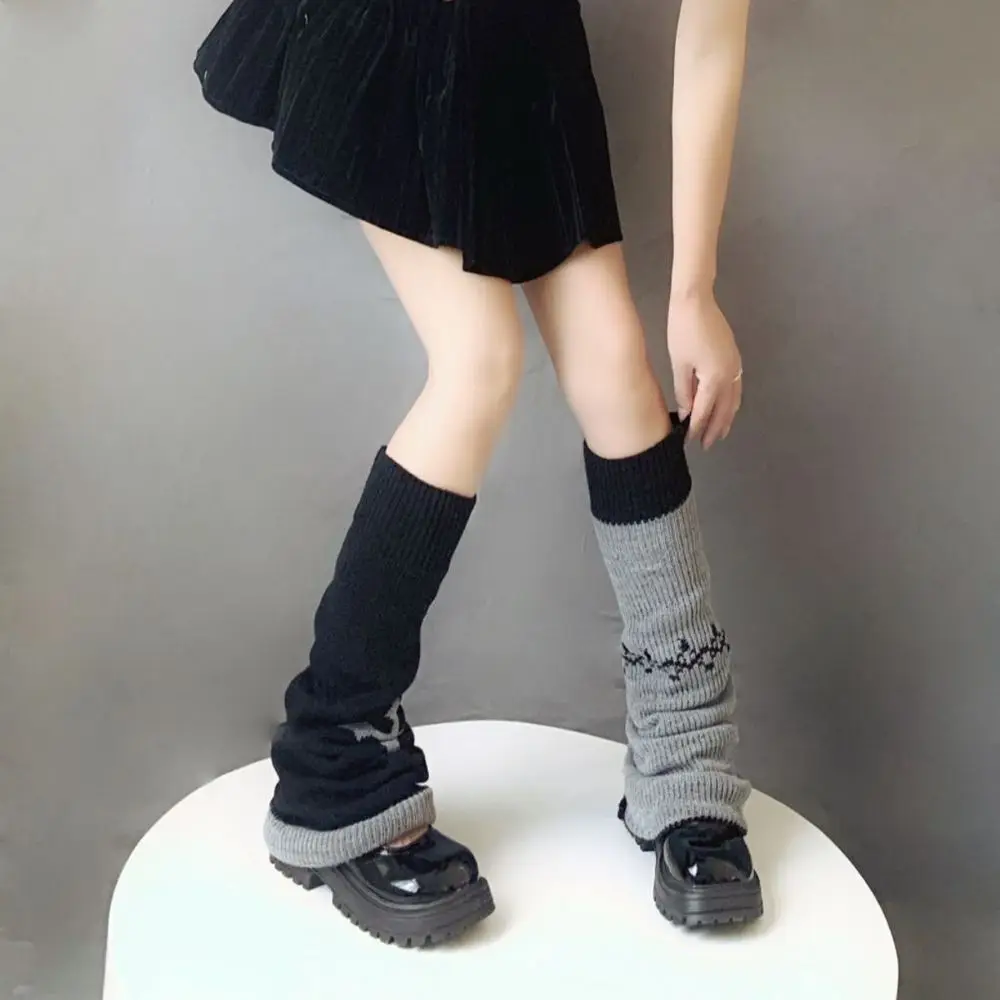 Sweet Solid Color Female Girls Harajuku Style Double-sided Wear Lolita Boots Cover Women Leg Warmers Knitted Foot Cover