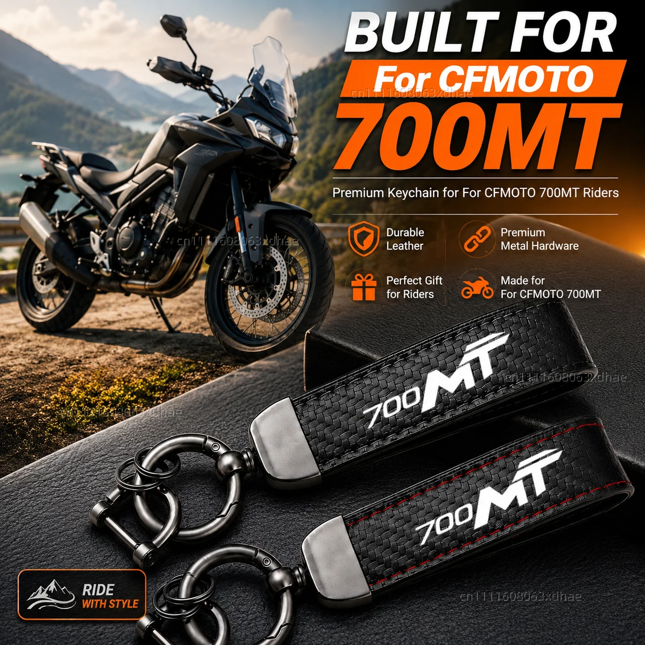 High-Grade Leather Motorcycle Keychain Holder Keyring Accessories For CF MOTO 700MT 700 MT