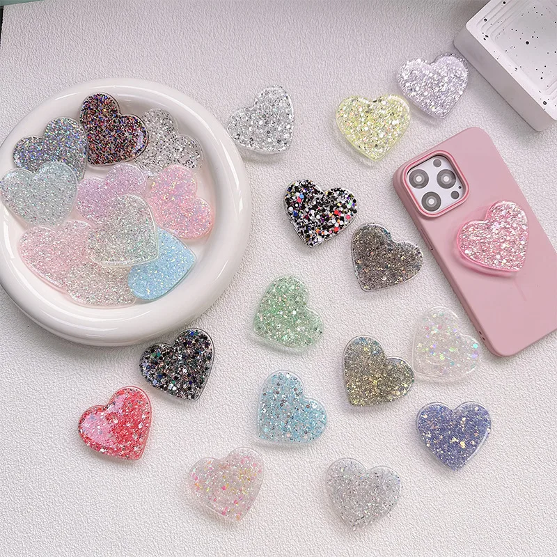 

Портативный выдвижной держатель-подставка для телефона с блестками и эпоксидными пайетками в стиле Ins, для просмотра видео, для iPhone 17