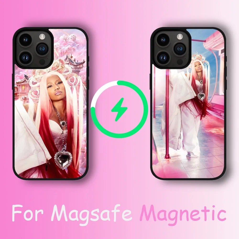 Singer Nicki Minaj Phone Case For iPhone 11 12 13 14 15 Max Plus Pro Wireless Magnetic Magsafe Charging Shell