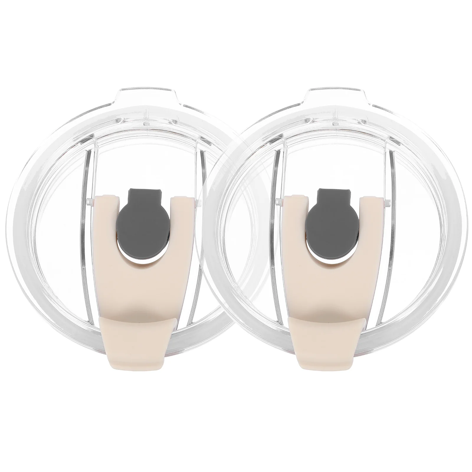 

2 Pcs Leak proof Tumbler Covers Straw Hole Car Cup Household Spill proof Mug Lids Reusable Plastic Beverage Lid White