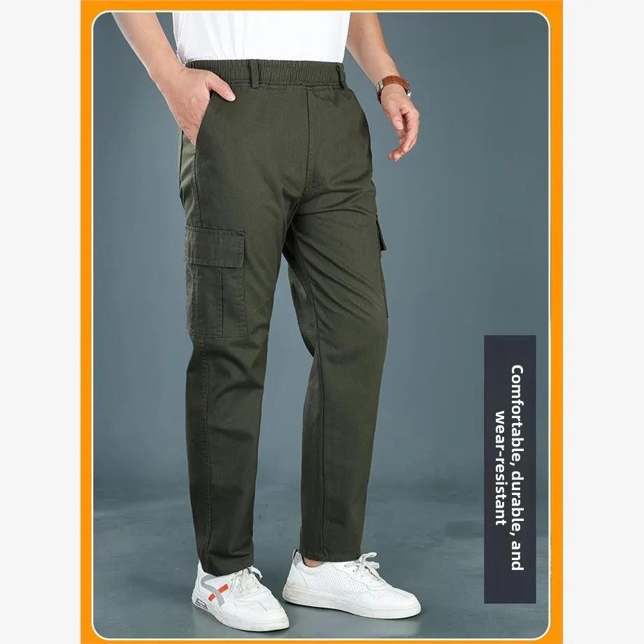 

Men's Workwear Pants Spring Autumn Camouflage Straight Leg Long Trousers Labor Protection Loose Fit Anti-Scald Resistant