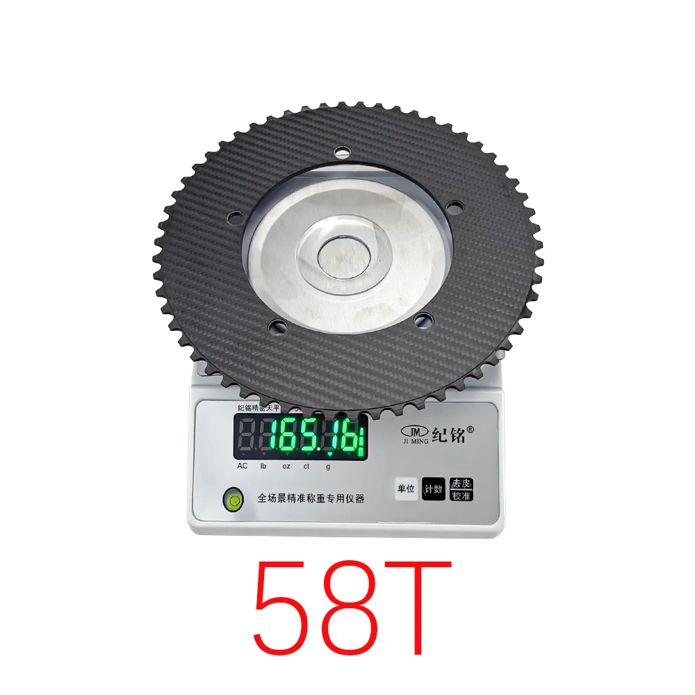 BALUGOE koolstofvezel kettingblad BCD 144mm 49T-64T Ketting 5-gat crank fixed gear fiets TT fiets Unidirectionele gear