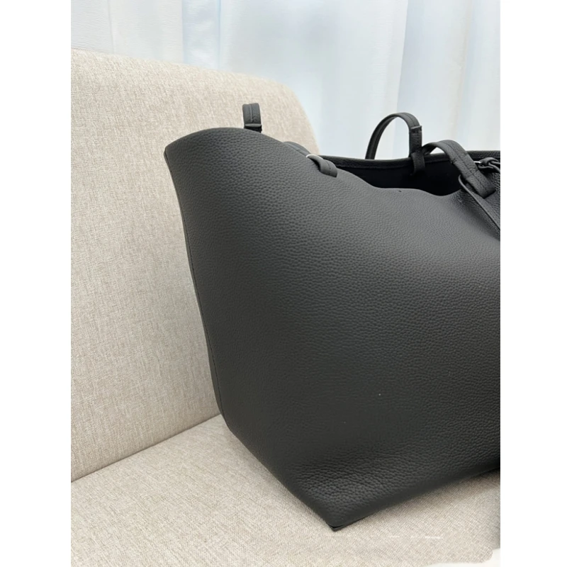 25 Year High-End niche Women's Genuine Leather lychee Pattern Large Capacity Single Shoulder Casual Mother and Child Tote Bag