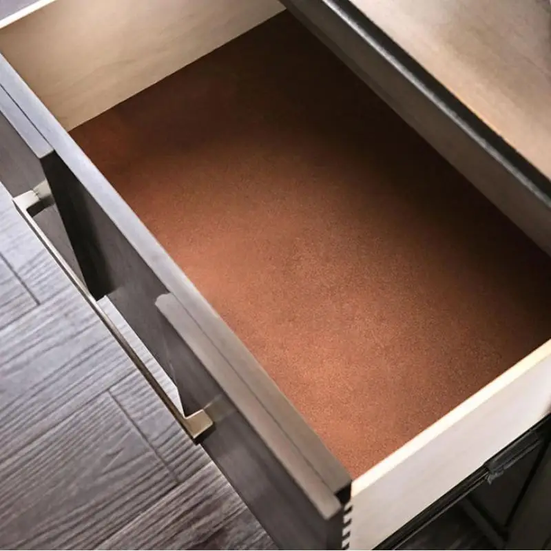 Comodino transitorio grigio con struttura con cassetto a coda di rondine inglese - Elegante comodino per riporre la camera da letto e