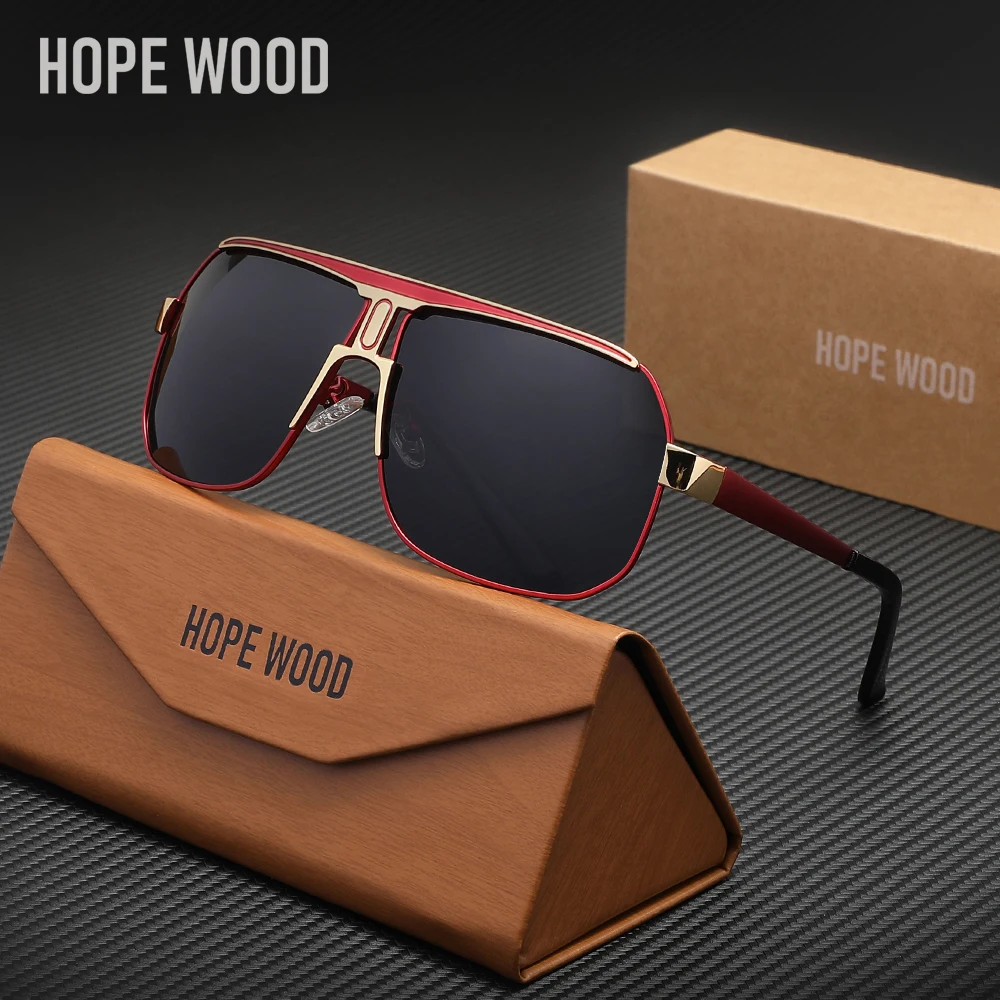 

Солнцезащитные очки HOPEWOOD для мужчин и женщин, поляризационные, с оправой из сплава, увеличенного размера, люксовые, для активного отдыха, с защитой от УФ400, высококачественные