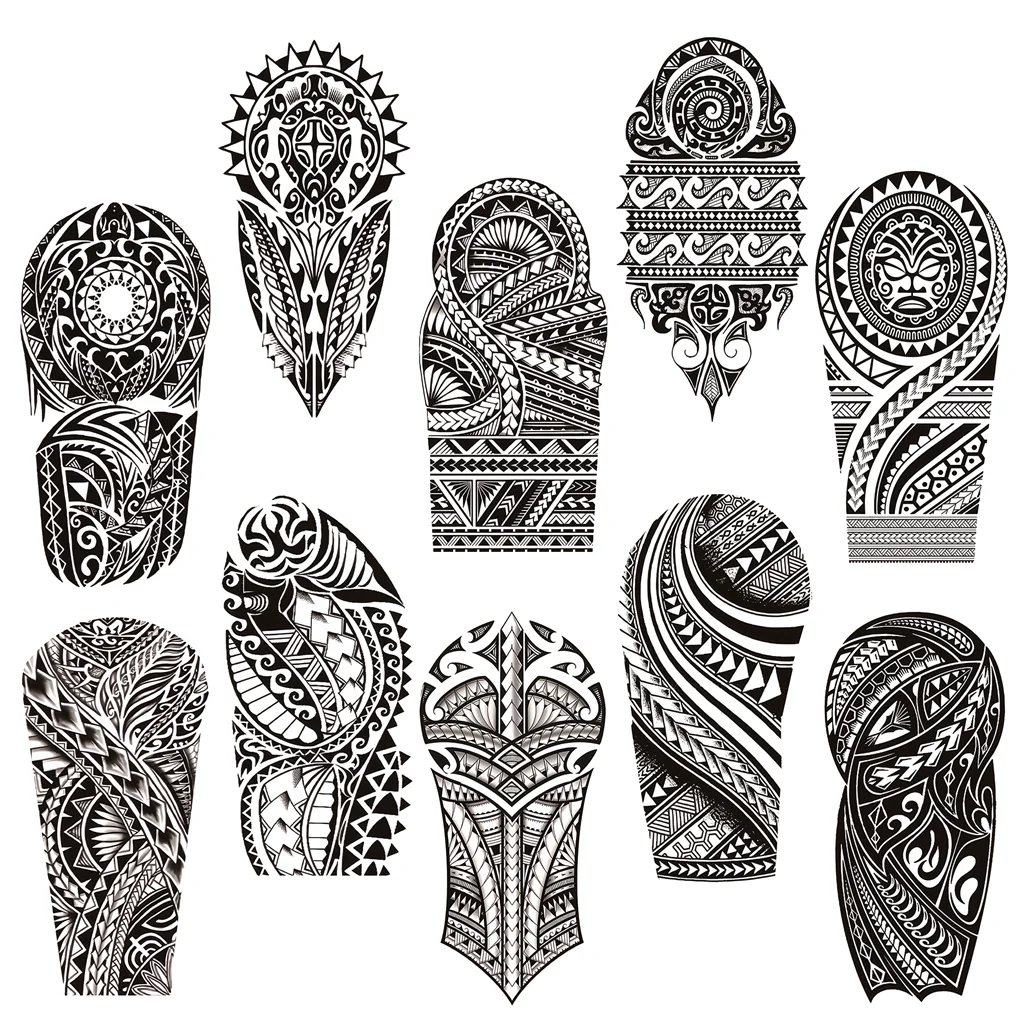 

10-листые временные татуировки-наклейки, прочный дизайн для боди-арта, легко наносится и снимать, водонепроницаемые временные татуировки