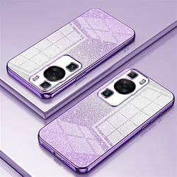 Luxury Glitter Plating Phone Case For Huawei P70 P60 Pro P50 P40 P30 Lite Mate 30 40 50 60 Pro Silicone Soft Back Cover