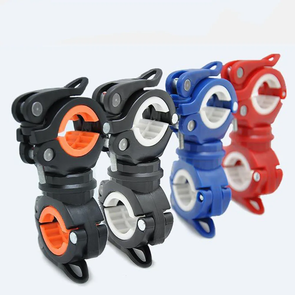 

Bike Lamp Holder Light Bracket Durable Plastic 360 Degree Rotation Quick Installation No and Orange Flashlight Mount