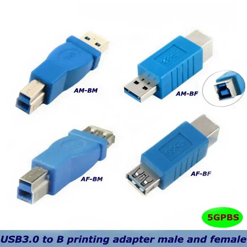 USB3.0 adapter type A male-to-female to B male-to-female adapter USB3.0 to print high-speed adapter scanner to transmit data
