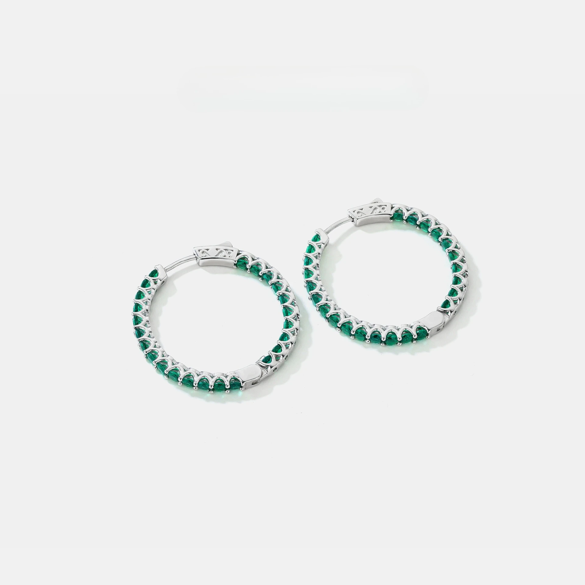 

New Large Circle S925 Pure Silver Earrings with Light Luxury and High Luxury, Set with High Carbon Diamond Wedding Jewelry