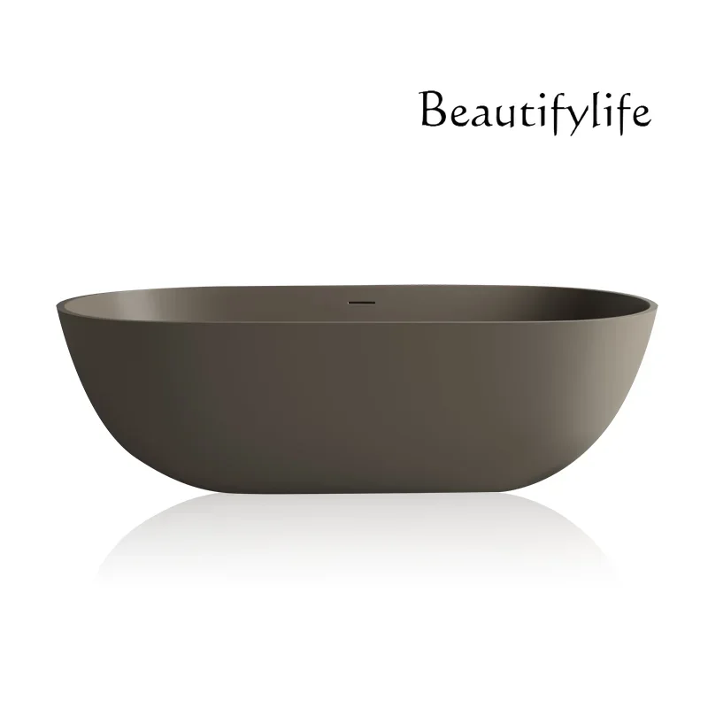 X36 Integrated Independent Artificial Stone Bathtub Hotel B & B Project Goose Egg-shaped Nordic Light Luxury Bathtub