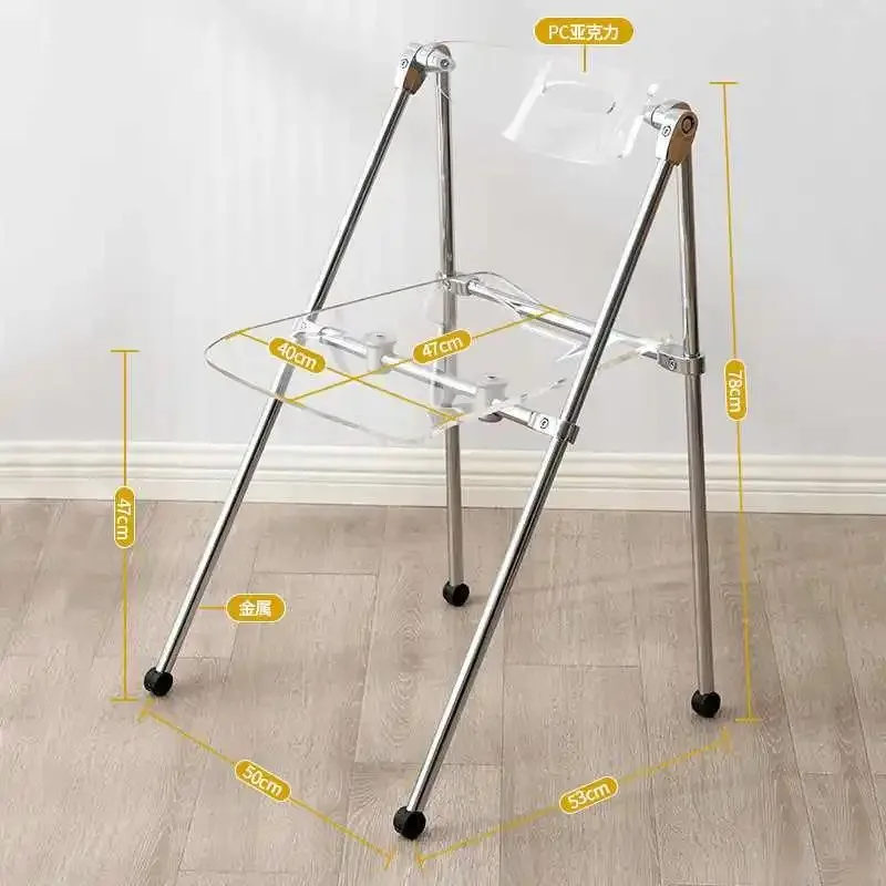 

【Best-selling】Transparent chair Nordic folding Internet celebrity dining Home backrest Modern