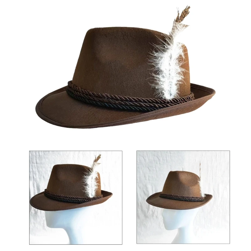 Fashion Felt Fedora Hat Wide Oktoberfest German Jazzs Hat