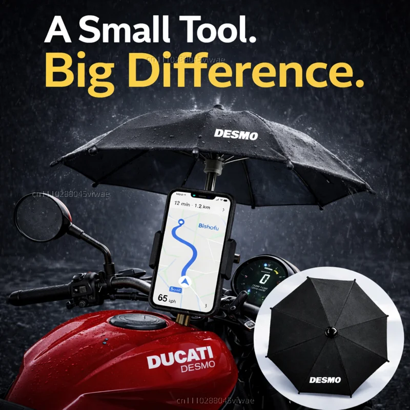 

For Ducati Desmo Motorcycle Phone Umbrella Holder Waterproof Sunshade Anti Glare Rainproof Handlebar GPS Mount
