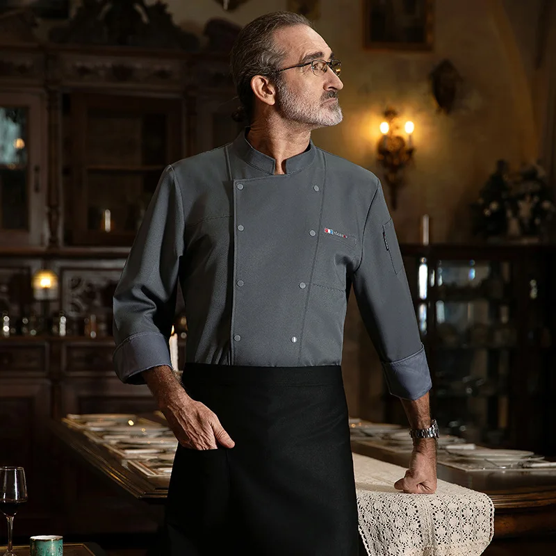 Cake Shop Ristorante occidentale Steakhouse Uniforme da lavoro da cucina Manica lunga Catering Hot Pot Ristorante Hotel Autunno Uniforme da chef f