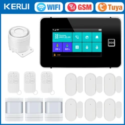 KERUI G60B WIFI GSM Alarm System 4.3 inch Touch Screen Panel Tuya Smart Home Alarm with Temperature Humidity Display for House