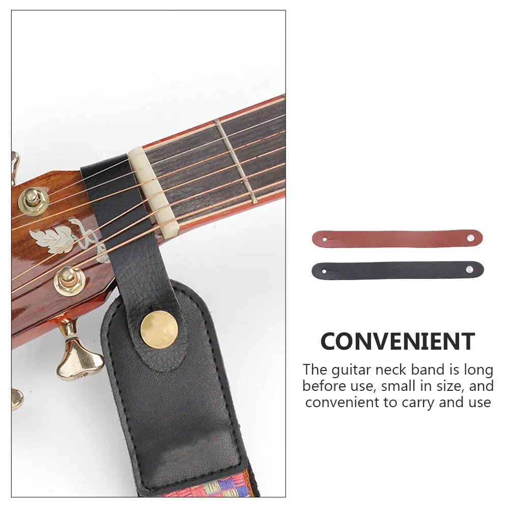 

2pcs Guitar Neck Strap Premium Wear-Resistant Non-Skid Headstock Strap For Acoustic Folk Electric Bass Guitars Guitar