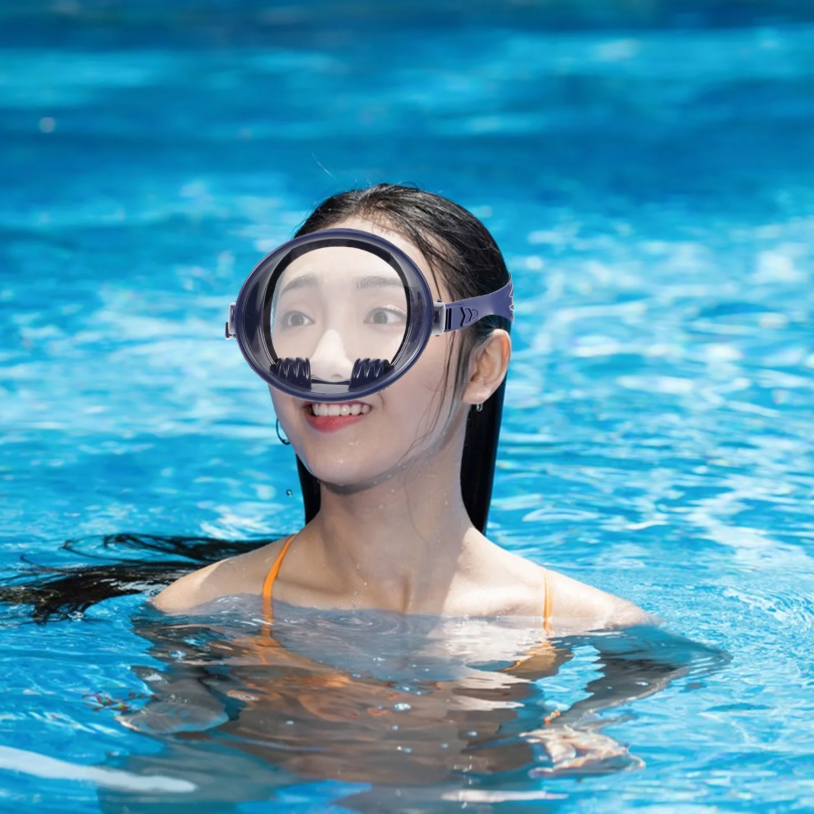 

Wide Field of View Large Frame Swim Goggle Lightweight Adjustable Strap Comfortable Sealing No Leak Swimming Eyewear Unisex