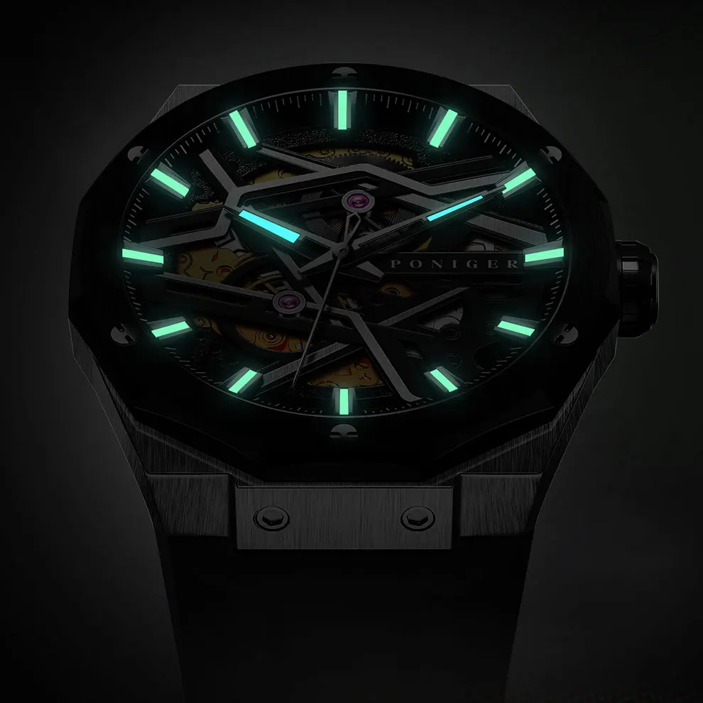 2025 New Men's Watch Automatic Movement Mechanical Tourbillon Watch Skeleton Design Stainless Steel Case Waterproof Men's Watch