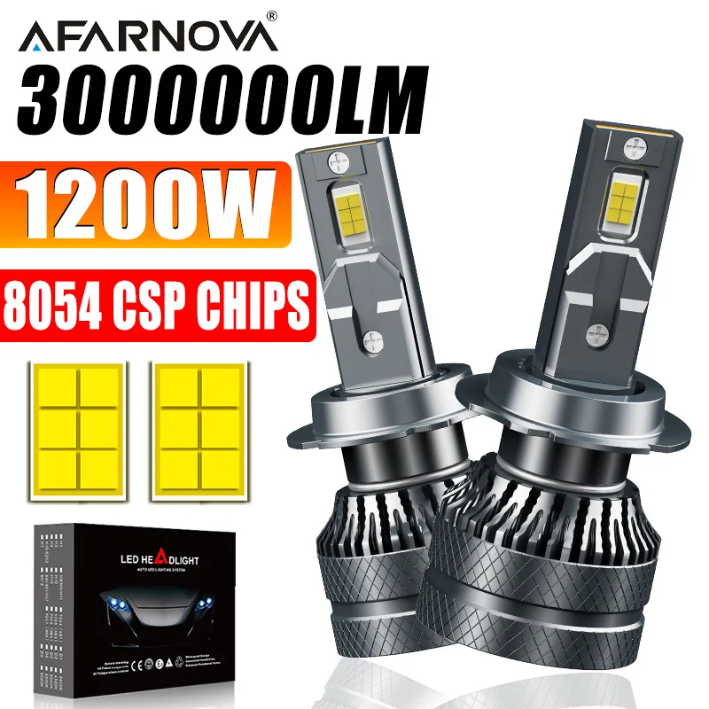 

H4 LED H7 H11 Canbus Headlight 1200W High Power No Error CSP H1 H8 9005 HB3 9006 HB4 H3 3000000LM Turbo Lamp 6000K Car Light 12V