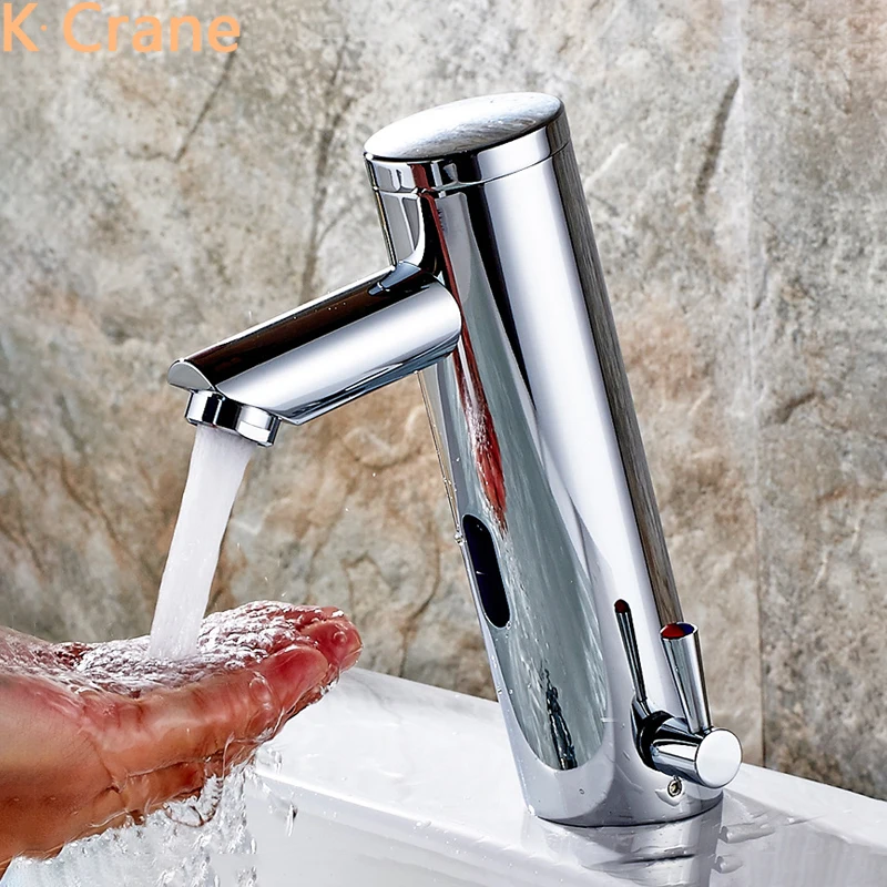 

Touchless Faucet Bathroom Hot Cold Water Mixer Tap Automatic Smart Grifo Basin Sink Infrared Motion Sensor Kraan Modern Musluk