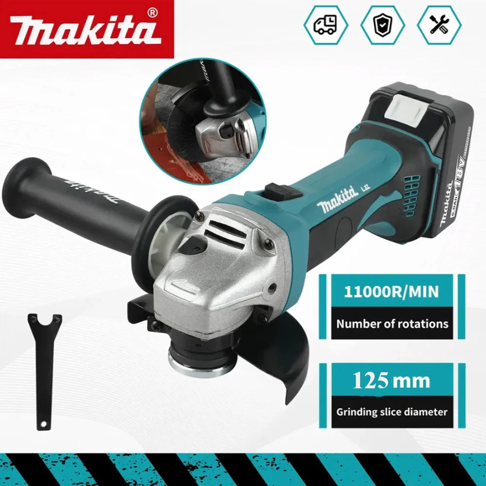 

✨Makita 18V 125mm DGA402 brushed lithium electric Angle grinder rechargeable cutting machine High-power polishing machine