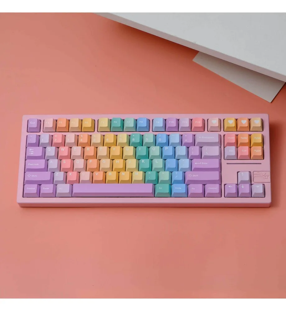Keycap personality sublimation process suitable for mechanical keyboard gummy gradual change keycap 151 key PBT material