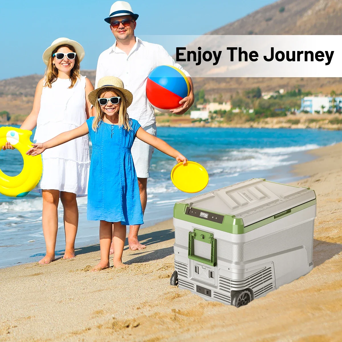 G45 Alpicool electric cooler camping car refrigerator portable freezers handle wheels ac/dc 12/24V 100-240V car home dual use