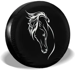 Horse Head Spare Tire Cover Waterproof Dust-Proof UV Sun Wheel Tire Cover Fit for Car,Trailer, 15 Inch