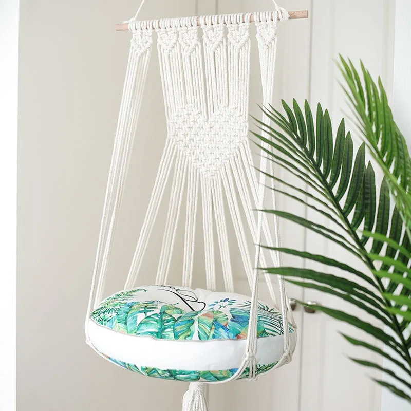 

Boho Style Hammock Swing Bed for Cat Dog Wall Hanging Pet Macrame Hammock