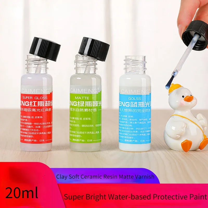 20ml Super Bright Water-based Protective Paint Stone Plastic Clay Soft Ceramic Resin Matte Varnish Pottery Polishing Supplies