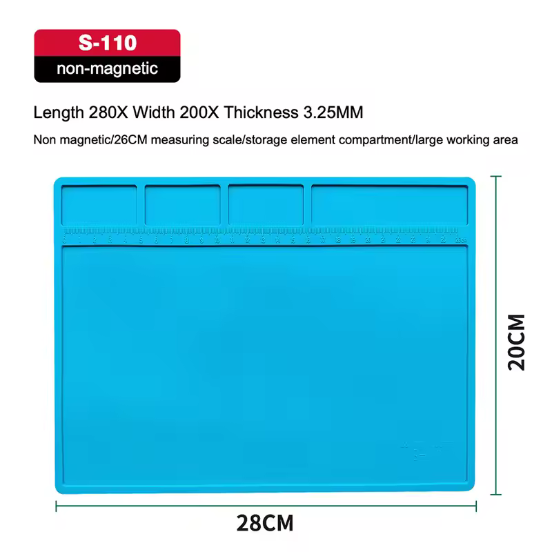 Silicone Soldering Pad Desk Platform Mat for Welding Station Iron Phone PC Repair Magnetic Heat Insulation No Lead S-160 - Image 9