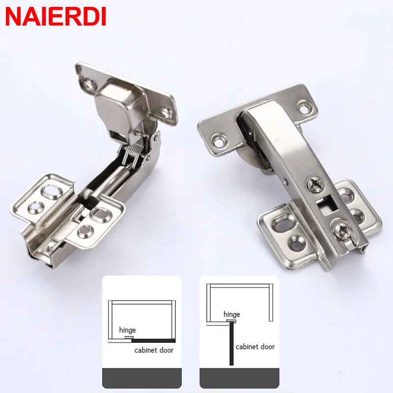 NAIERDI 2 Pack 90 Degree Soft Closing Cabinet Hinges 35mm Hydraulic Door Hinges Furniture Hinge for Folded Cupboard Wardrobe