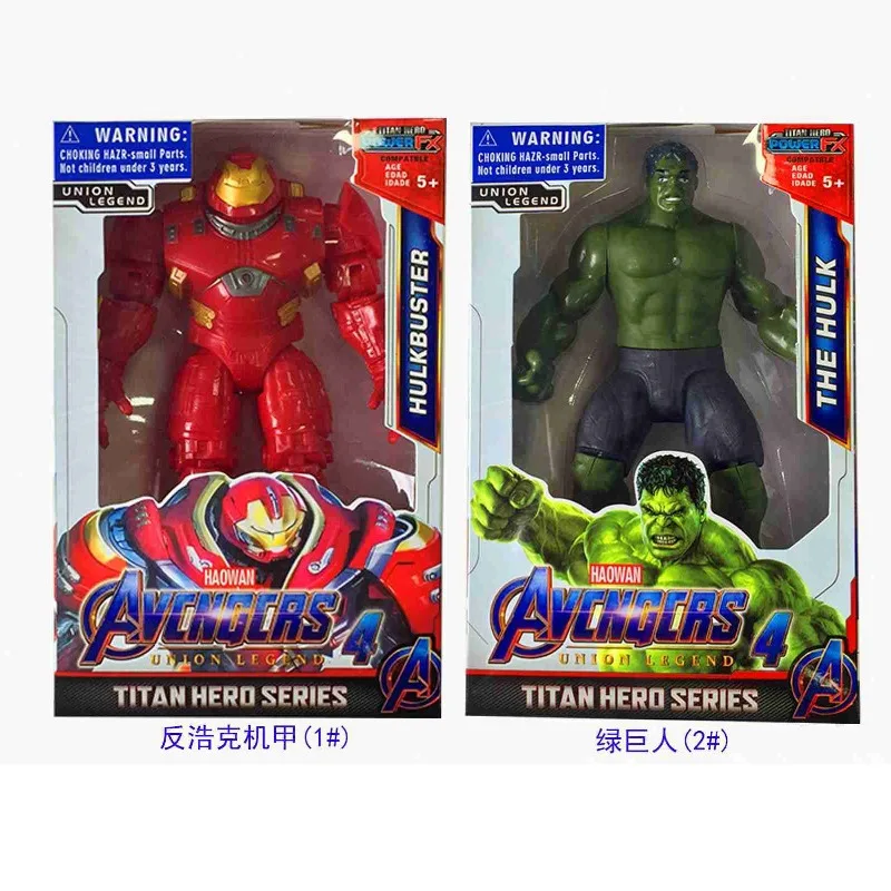 Super Heroes Weapons Glowing Doll Spider-Man Avengers Hulk Thanos Action Figurine Desk Anime Model Toys Figures Gift 1PCS Random