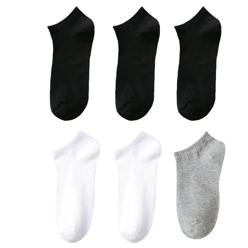 6 Pairs/lot Solid Ankle Socks For Women Fashion Comfortable Low Tube Socks Set Breathable Style Casual Wear For Female Male