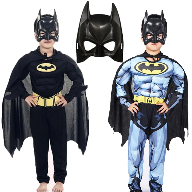 Halloween Children Boys Bat Man Costume Batboy Fancy Black Superhero Cosplay Kids Costume Outfits Comic Masquerade Evening