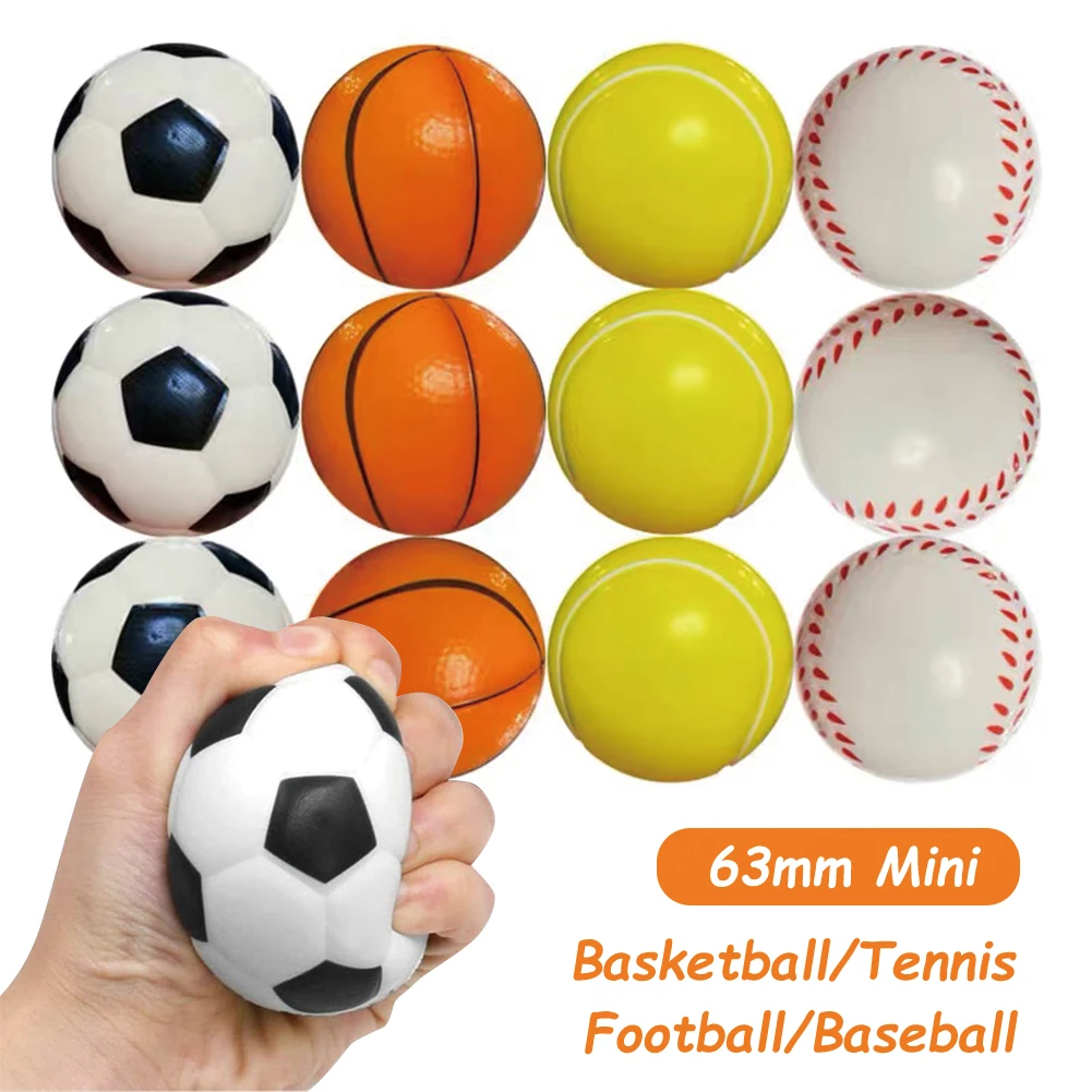 Stress Ball Hand Therapy Fidget Toys Squeeze Relaxing Gadgets Football Basketball Baseball Tennis Soft Squishy Stress Relief Toy