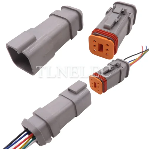 Conector sellado de bomba de coche de 6 pines con cables, enchufes de Cable de cableado macho hembra automotriz DT04-6P-E008 DT04-6S-E008