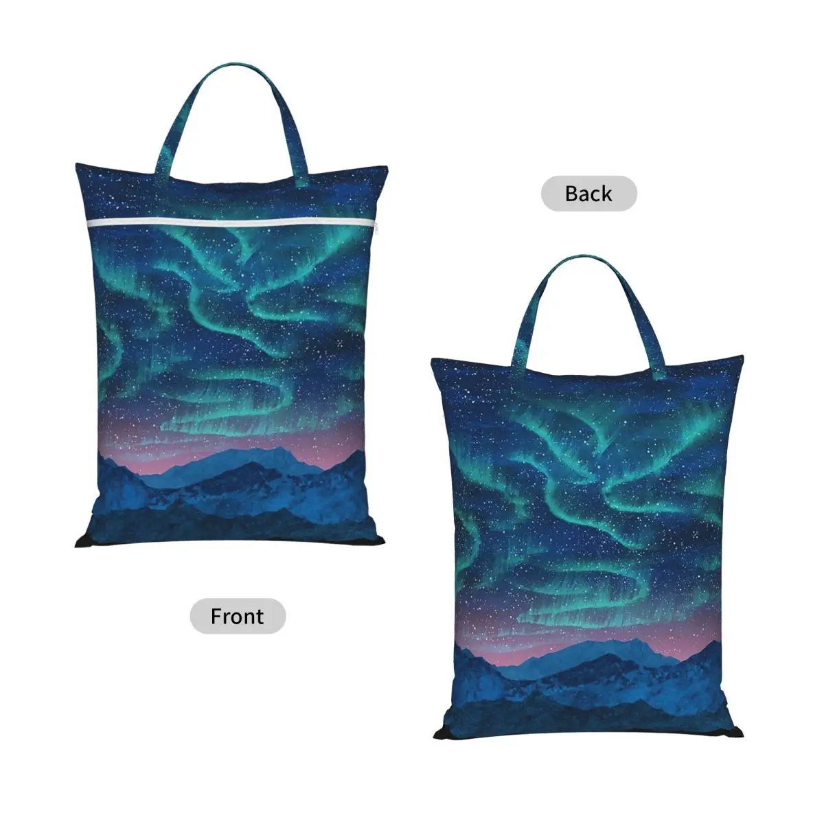 Aurora Borealis Over Mountain Laundry Collector Folding Laundry Basket Large Storage Washing Basket Home Organizer