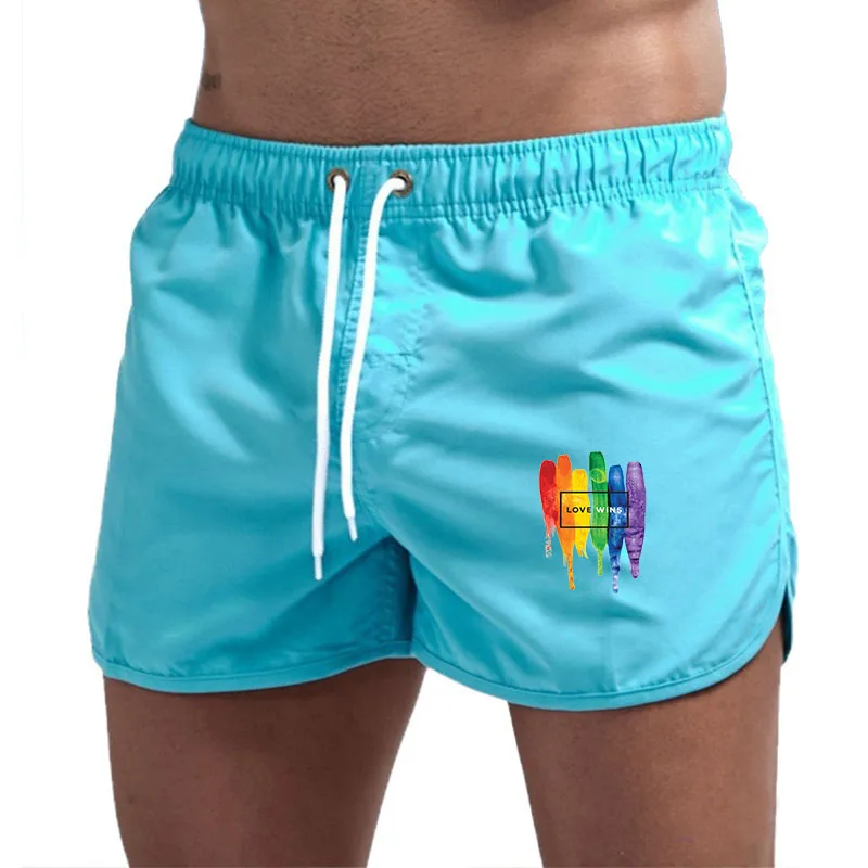 Men Swimming Fitness Shorts, Casual Beach Board Shorts, Swimming Trunks, Men Running Surf Shorts