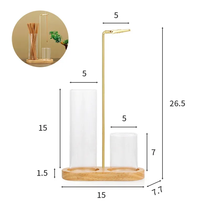

Incense Holder 2-In-1 for Sticks Anti-Ash Flying Incense Burner with Removable Glass Ash Catcher and Incense Sticks Organizer