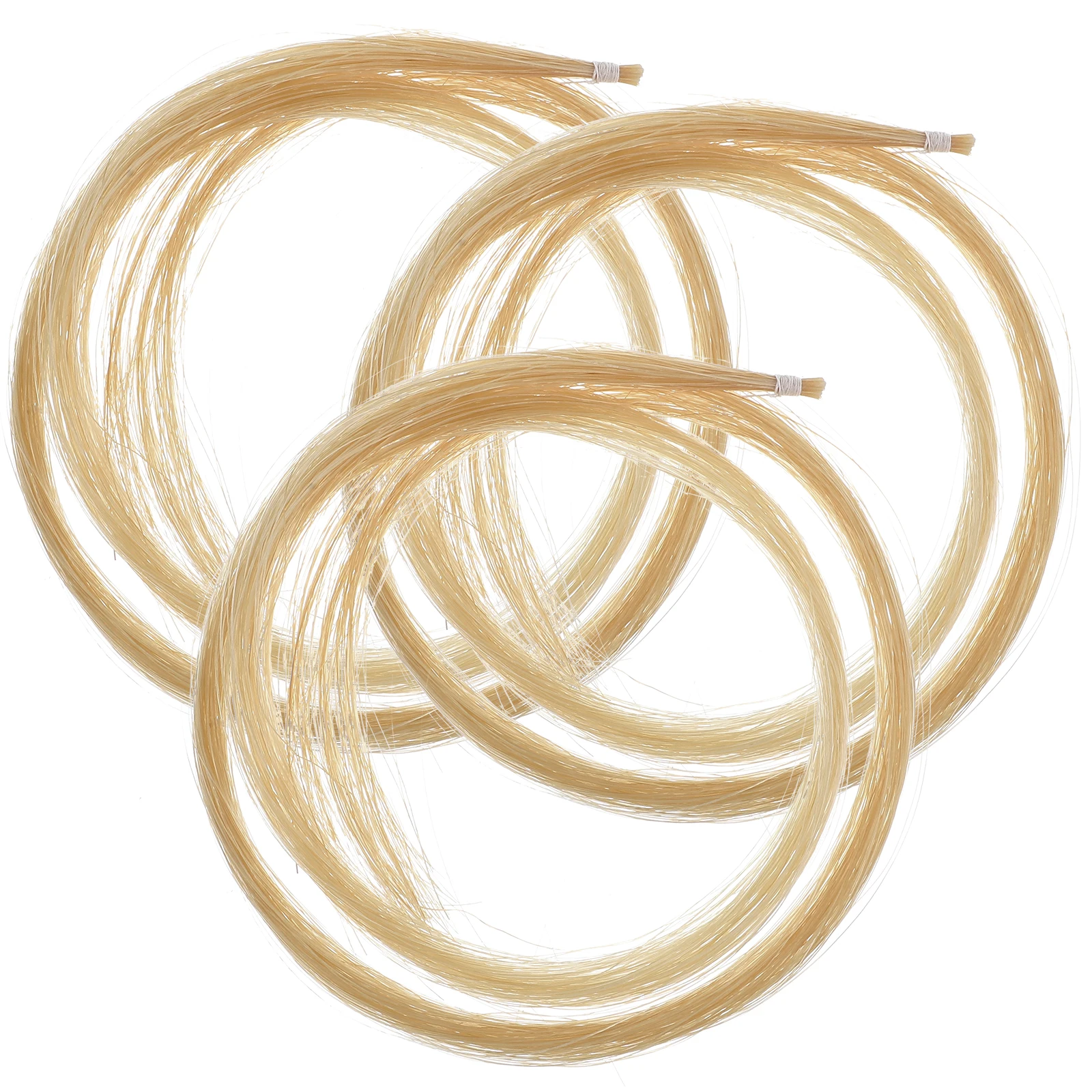

3 Hanks Tail Hair for Violin Supplies Accessory Horsehair Horsetail Bows Violins