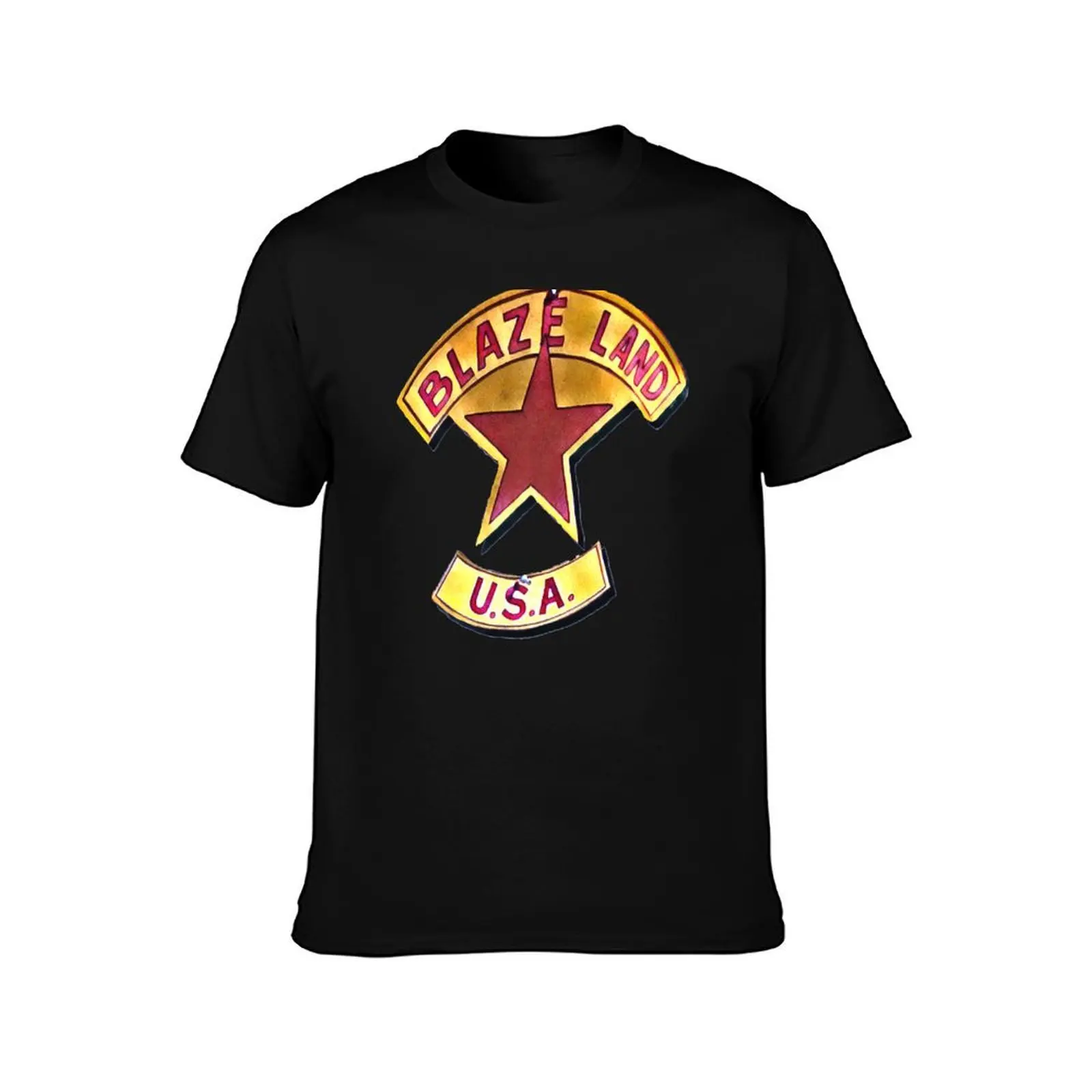 NIGHT SHIFT - Blaze Land U.S.A. T-Shirt Casual Basic Street Style T-Shirt