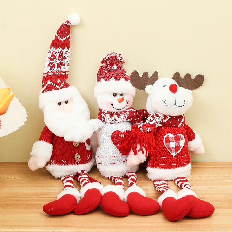 Christmas Dolls Santa Claus Snowman Elk Long Legs Doll Merry Christmas Decoration For Home Xmas Gift Happy New Year 2025 Navidad