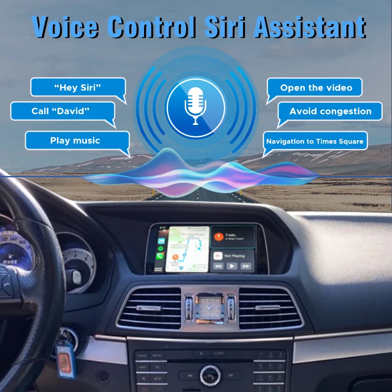 واجهة CarPlay اللاسلكية لمرسيدس بنز الفئة E W212 E كوبيه C207 أندرويد السيارات مشغل ديفيدي للسيارة مرآة ربط الملاحة