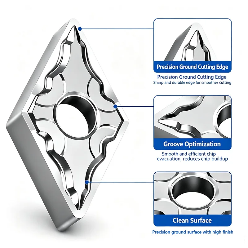 CNC-Drehwendeplatten für Aluminium DNMG150404‑HA DNMG150408‑HA zur Bearbeitung von Aluminium- und Kupferwerkstücken – Detail 3